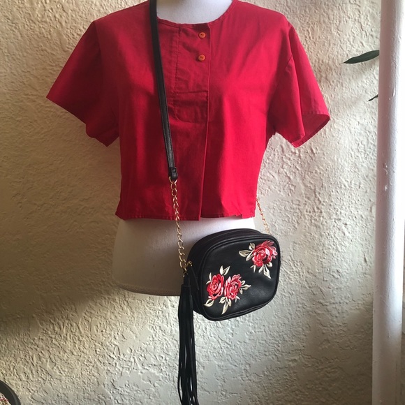 🌹HP🌹 SALE!! embroidered crossbody with tassels - Picture 2 of 2